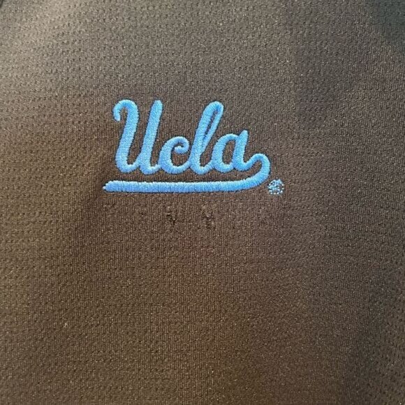 Adidas UCLA Mens Black Polo Shirt W/ Embroidered Logo & Reflective Sleeves Size - Picture 6 of 11